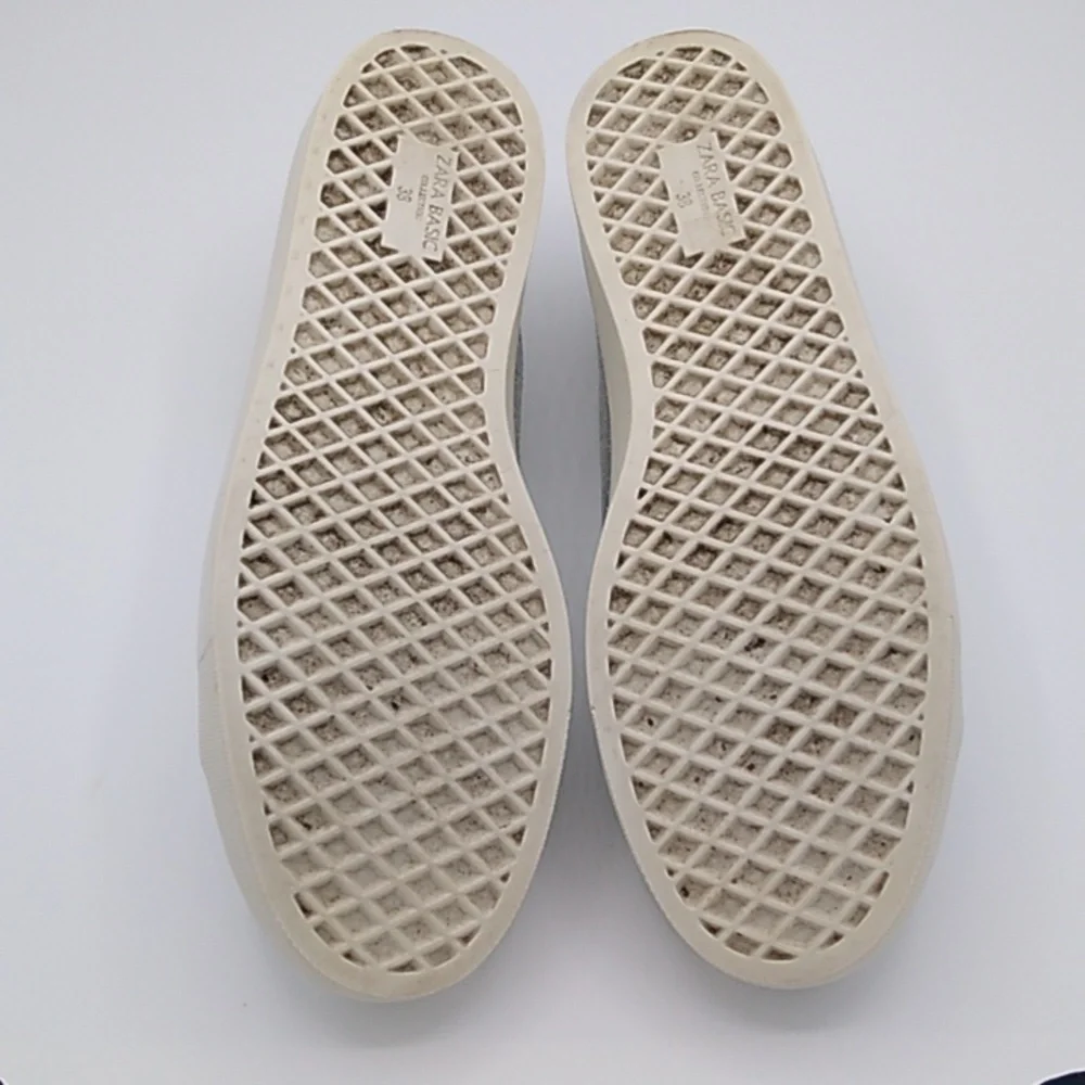 Zara Basic Collection Silver Metallic Sneakers Size -38/US 7.5 - Picture 11 of 16